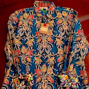 Robert Graham, new long sleeve shirt, 2X, multi color, button down shirt